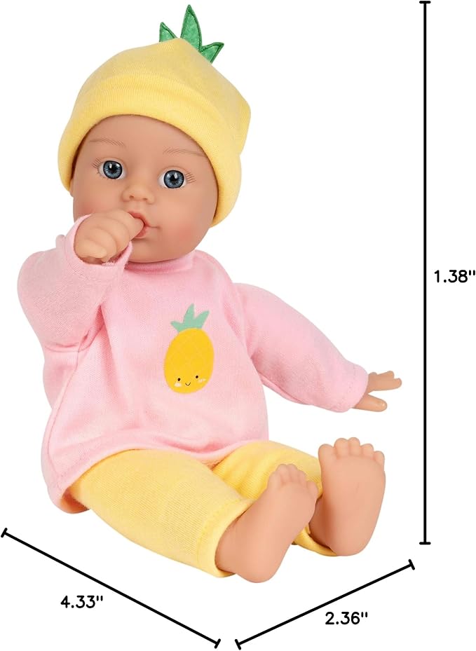 Adora Sweet Baby - 11” Soft & Cuddly Baby Doll, Realistic Features, Gentle Scent, Machine Washable, Lightweight & Easy to Hold | Adorable Playmate (Pineapple)
