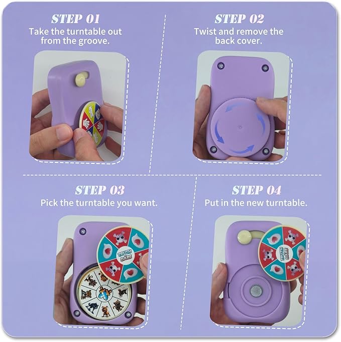 6 Games in 1 Spinner Toys for Party Rock Paper Scissors Kids Fun Christmas Toys White Elephant Gifts Party Game Fidget Toys for Teen Adult(Purple)