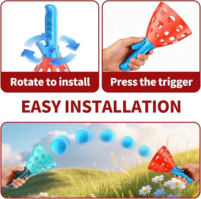Pop Pass Catch Ball Game - Outdoor & Indoor Sport Toy for Kids Ages 3-5-7 4-8-12 Toss & Catch Game Set Pool Beach Lawn for Boys Girls Family Friends Yard Party Fun