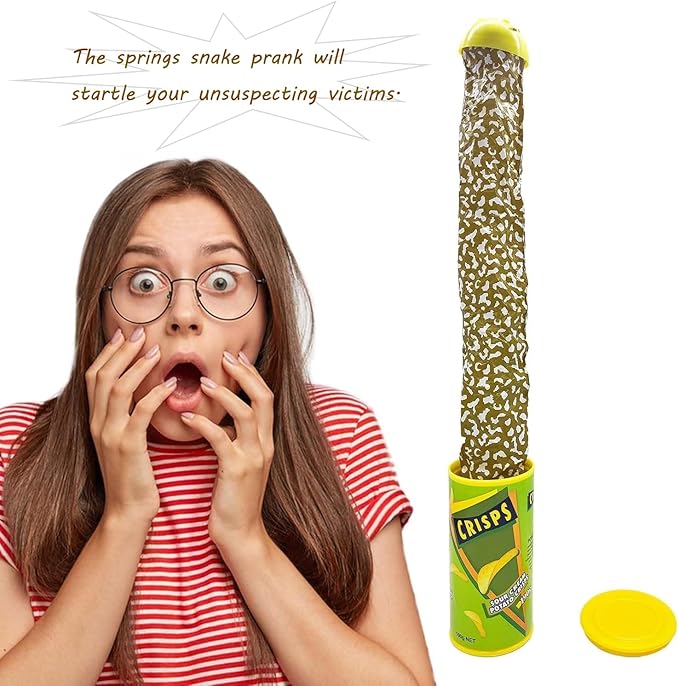Prank Stuff for Adults, Snake in A Can Prank Gift,Chip Snake Can Pranks for Adult,April Fools Pranks Toy for Kids,Prank Stuff Gags Practical Joke Toys for Halloween Party,April Fools' Day