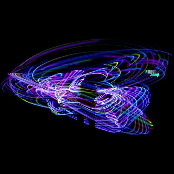 Light Up LED Hula Hoop Designed and Hand Crafted in Michigan with Beautiful Auto Strobing Rainbow Lights