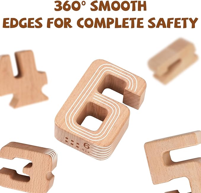 Large Wooden Number Building Blocks, Number and Counting Blocks,Balance and Stacking Blocks,32 Pcs Math Blocks,Educational Toys for Toddlers,Preschool Math Toys, Recognition Toys
