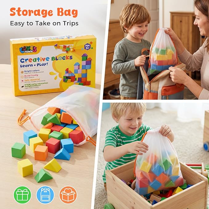 LovesTown 28PCS 1.3 Inch Large Magnetic Blocks for Toddlers Ages 3-6, Magnet Building Cubes Montessori STEM Preschool Toys for Boys & Girls, Sensory Learning Gift for Birthdays & Holidays