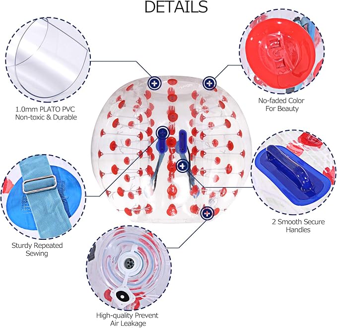 Bumper Bubble Soccer Balls for Teens/Adults, Body Zorb Ball Dia 4FT/5FT(1.2m/1.5m) 1 Pack
