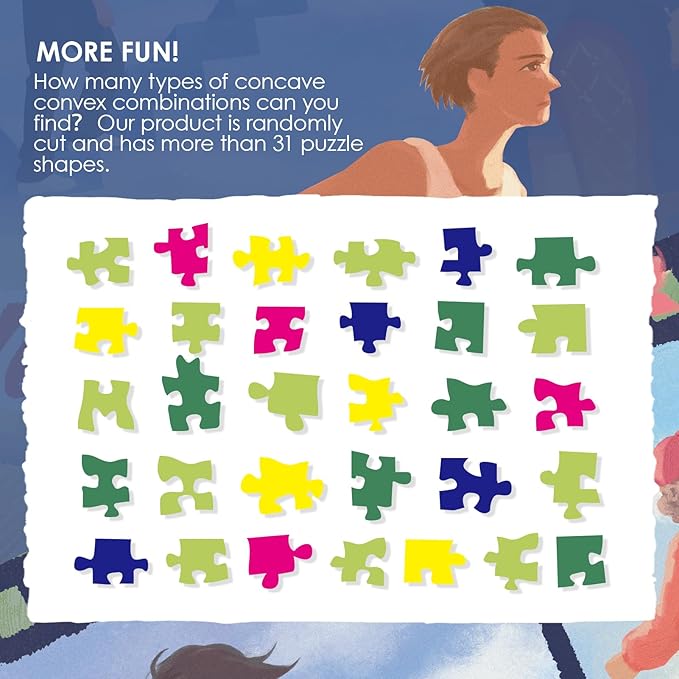 MOMIBOOK 1000 Piece Puzzle for Adults Jigsaw Puzzles of Rushing Towards Freedom, Touch Film Painting Image Challenging Hard Impossible Puzzle Unique Funny Party Christmas Birthday Gifts