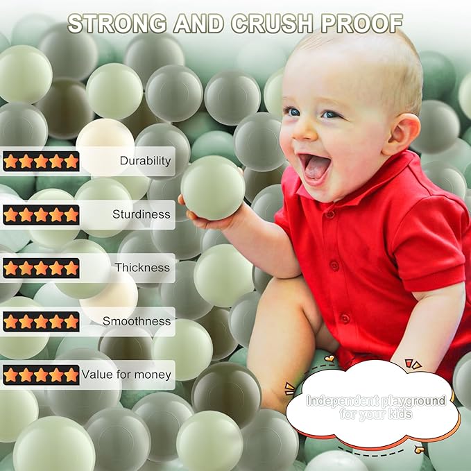 Clear Ball Pit Balls - Crush Proof Plastic Toy Balls for Boys and Girls