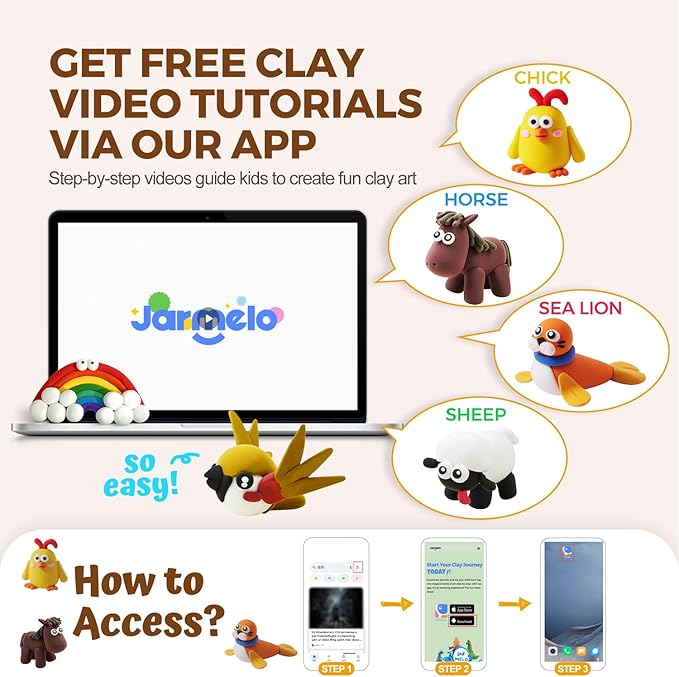 Air Dry Clay for Kids, Modeling Clay Kit with Storage Box & Sculpting Tools, Magic Molding Clay for Boys & Girls Crafts Gift, Age 6-12 Year Olds