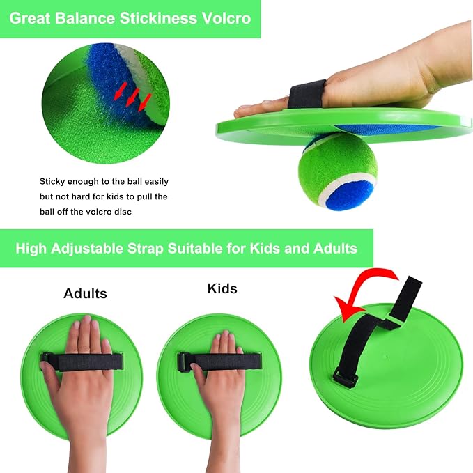 Catch Ball Game for Kids-Beach Toys Backyard Lawn Toss and Catch Games -Upgraded Version Throw Sticky Balls and Catch Game Toys for Kids Boys Girls Adults Family Outside Gifts
