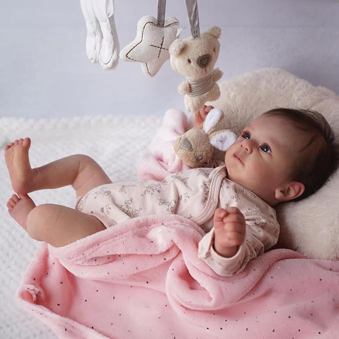 SCOM Realistic Baby Dolls Girl- Felicia, 17-Inch Realistic-Newborn Baby Dolls with Weighted Soft Cloth Body, Real Life Cute Reborn Dolls with Gift Box for Kids Age 3+