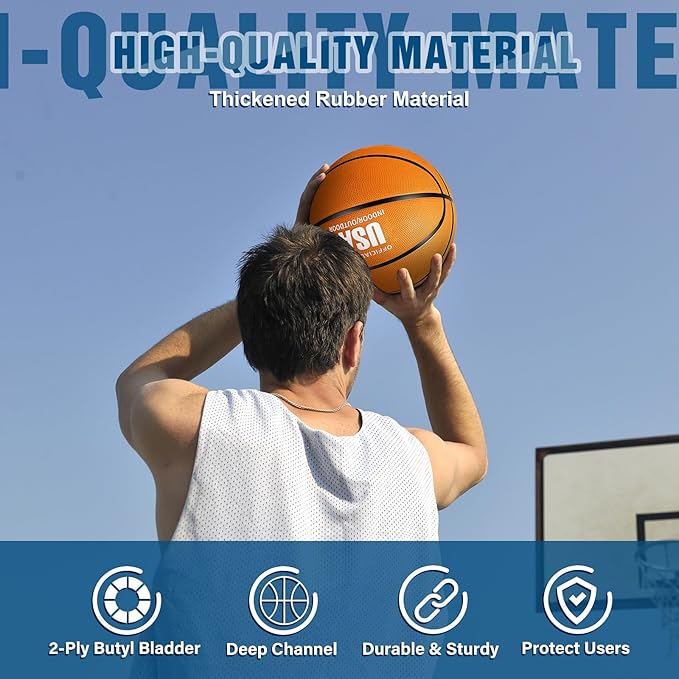 Libima 12 Pcs Rubber Basketball Official Size Bulk Streetball Multicolor Basket Ball with Pump Plain Basketball for Adult Youth Kid Indoor Outdoor Training Game Gift Back to School