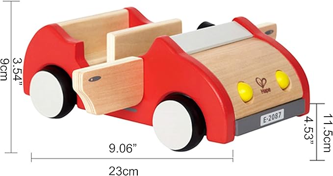 Hape Wooden Doll House Family Car| Toy Vehicle Seats up to 4 Figures for Complete Doll House Furniture Set