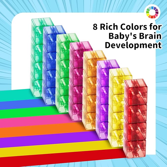 Transparent Magnetic Blocks for Kids Ages 4-8,40PCS Mini Play Magnet Building Shapes Set,Montessori Magnetic Cubes for Toddlers 1-3,Preschool STEM Educational Sensory Magnet Toys for Kids 3-5