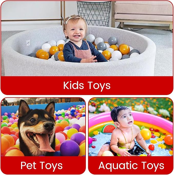 MoonxHome Ball Pit Balls for Toddlers, BPA Free Crush Proof Plastic Toy Balls for Ball Pit, Children's Pool Water Toys, Macaron Ocean Balls for Play Tent 2.15 Inch Pack of 100 200 500 800 1000