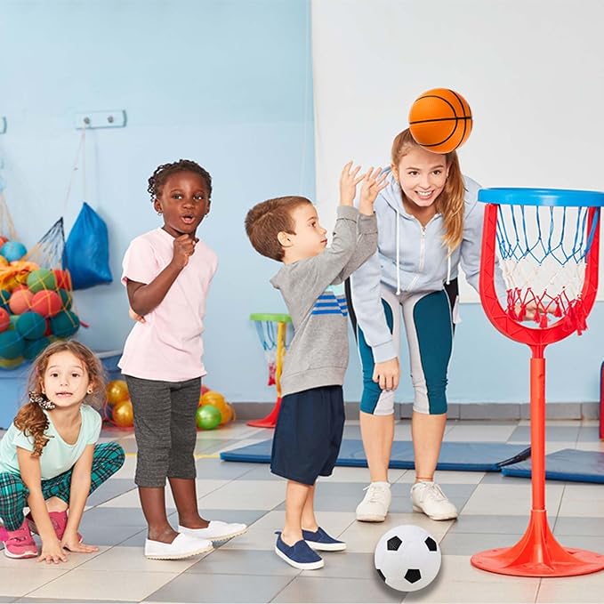Toddler & Little Kids Small Basketball, 5" Mini Basketball w/Pump, Small Inflatable Balls for Boys and Toddler, Indoor Outdoor Basketball Set, Safe PVC Basketball for Kids Age 3-8