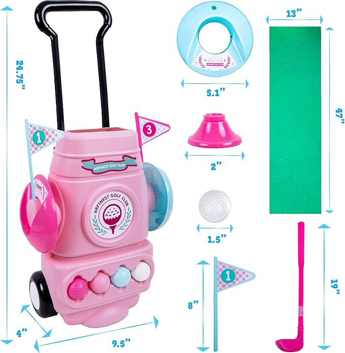 Hapinest Toddler Girl Golf Set, Pink