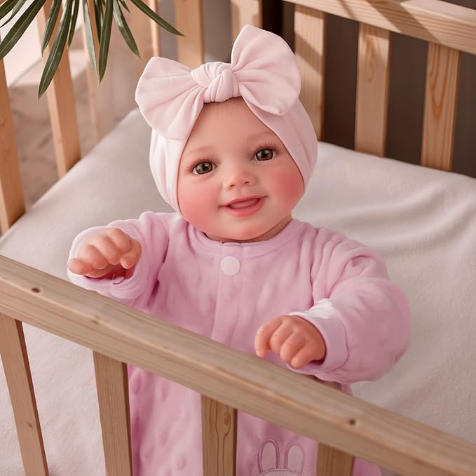 BABESIDE Drink and Wet Reborn Baby Dolls Girl – 17 Inch Lifelike Handmade Soft Vinyl Baby Doll, Can Drink & Pee, Real Life Baby Doll with Accessories, Gift for Girls Age 3+ Pretend Play & Collection