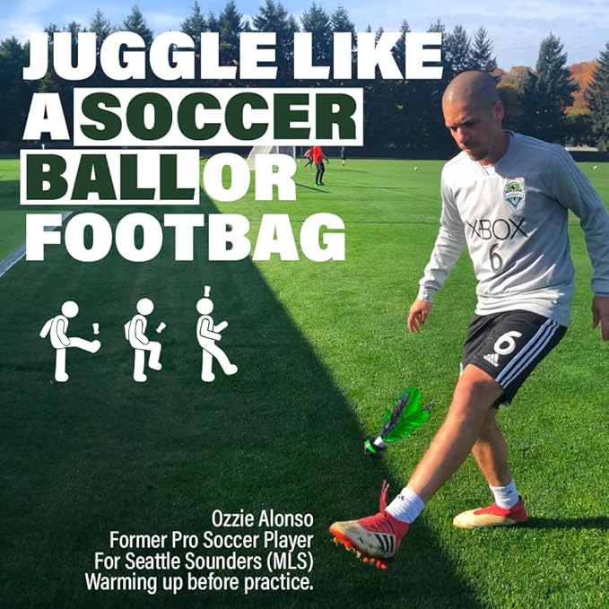 Kickit | The Original Birdie Soccer PRO Trainer | Play Outdoors, Indoors or Backyard, Beach or Tailgate, All Ages Fun & Travel Friendly (Black & Red)