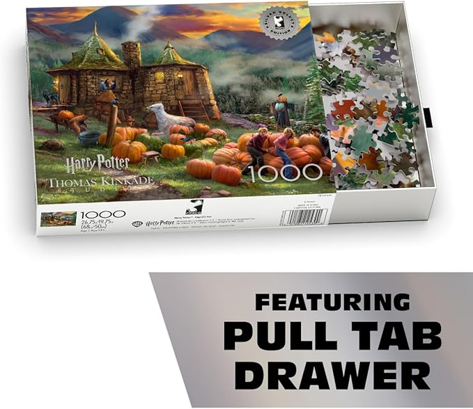 Ceaco - Thomas Kinkade Harry Potter - Hagrid’s Hut - 1000 Piece Silver Select Jigsaw Puzzle - Challenging Puzzles for Adults – Precision-Cut Pieces, Beautiful Artwork, and Hours of Fun
