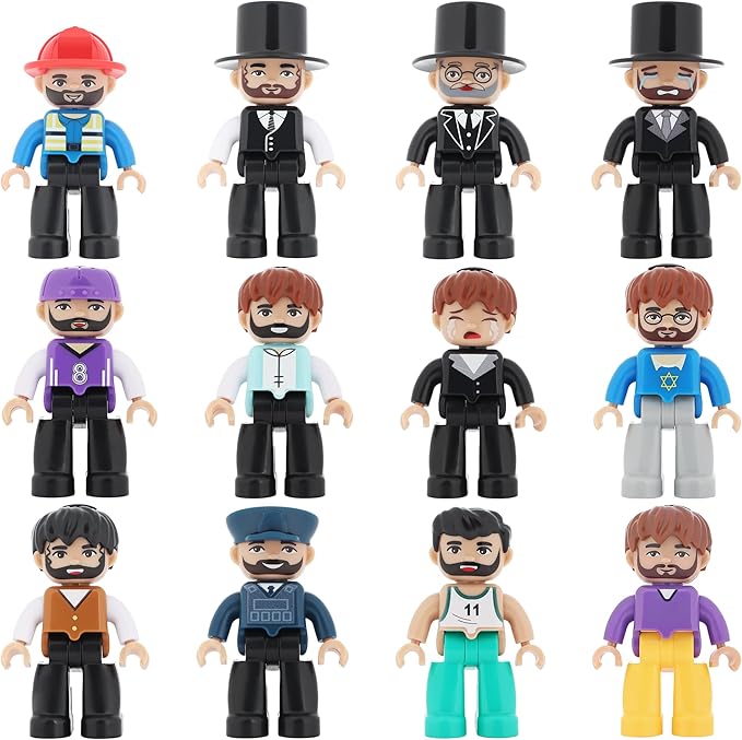 12PCS Large Magnetic People for Magnetic Tiles, 3 Inches Magnet People Figures for Kids Compatible with Lego, Magnet Toys for Kids Ages 3 4 5 6+ STEM Learning Toys Magnet Tiles Expansion