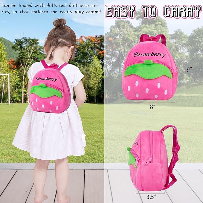 10 Pcs Reborn Baby Doll Clothes Pink Outfit Accessories Set for 20-22 Inch Reborn Doll Clothes Girl Newborn Baby Accessories with Backpack