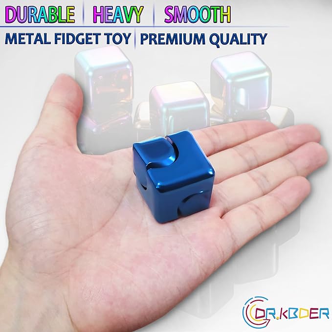 Fidget Spinner Toys Cube Adults, Easter Basket Stuffers for Teens Metal EDC Cool Desk Gadgets Office Toys Small Anxiety Figette Sensory Toy, ADHD Tool Fingears Figet Stress Valentine Gift for Boys
