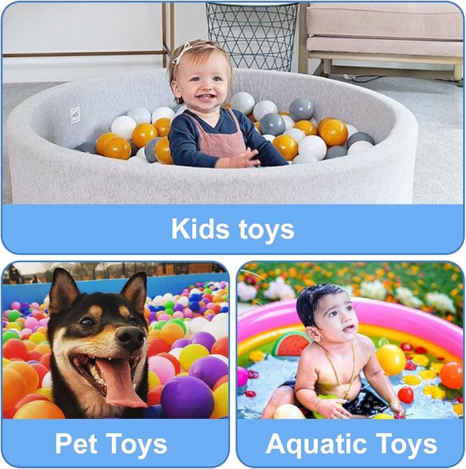 MoonxHome Ball Pit Balls for Toddlers, BPA Free Crush Proof Plastic Toy Balls for Ball Pit, Children's Pool Water Toys, Macaron Ocean Balls for Play Tent 2.15 Inch Pack of 100 200 500 800 1000