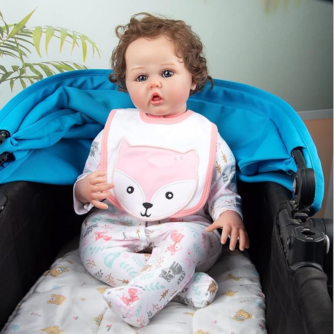 Reborn Girl Doll Clothes Red Fox Suit for 20- 22 inch Reborn Baby Doll Matching Outfit Accessories 3pcs