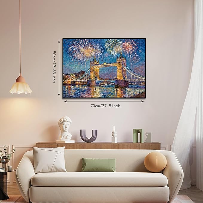 Puzzles for Adults 1000 Pieces Jigsaw Puzzles Impossible Puzzle with Letters on Back City Scene Landscape Puzzle Funny Gift Family Decoration Puzzles for Adults (27.56x19.7 Inch)