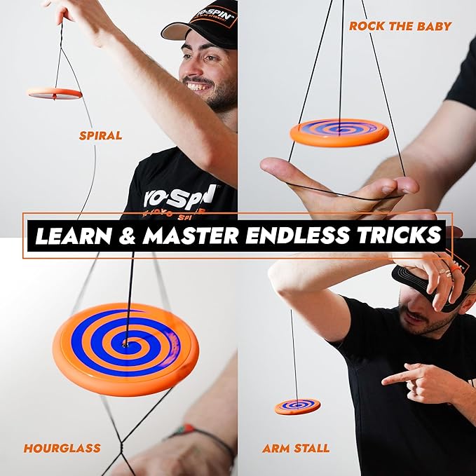 Yo-Spin Pocket-Sized Gyroscopic Fidget Spinner | Fun Sport Toy Combines Frisbee Flying Disk Motion with Yo-Yo Moves | Screen-Free Skill Toy for Kids, Families Teens and Adults | Solo Play | Ages 7+