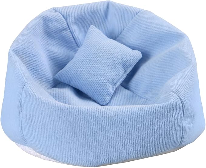 Doll Car Seat Compatible with Labubu, Handmade Bean Bag Chair for 5.9-6.7 inch Doll, Anti-Slip Bottom, Cute Doll Accessories for Display, Fans&Collectors Gifts, Durable Corduroy Fabric (Sky Blue)