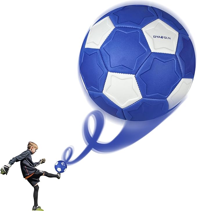 Curve Soccer Ball Size 4, Swerve Soft Balls for Outdoor and Indoor,Size 4 Soccer Ball for Boys and Girls