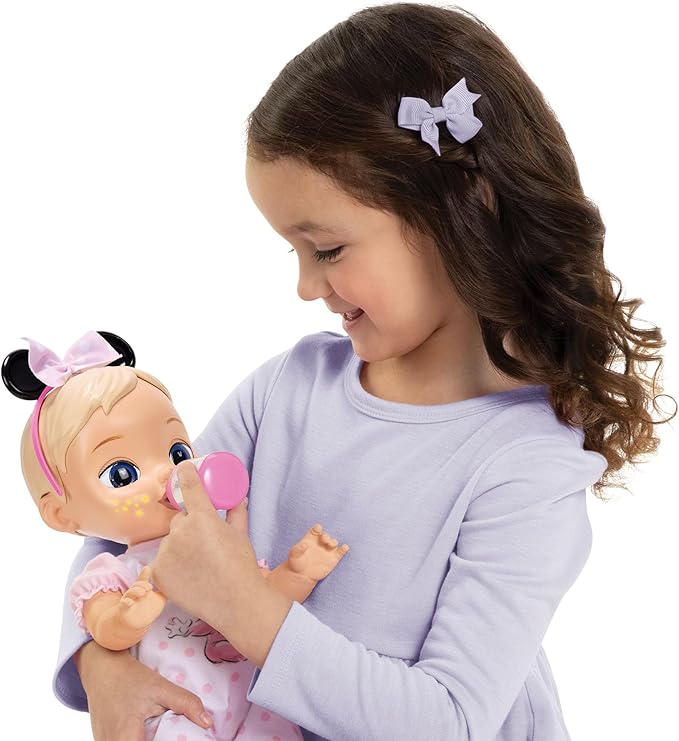 Disney Darlings 13-Inch Interactive Baby Doll – Magical Lights, Sounds, Music & Wand – Minnie-Inspired Nurturing Doll with Accessories – Multiple Skin Tones, Eye Colors – Ages 2 and Up