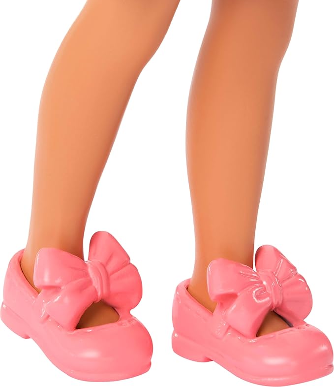 Barbie Club Chelsea Small Doll, 6-Inch Lula with Brunette Hair Wearing Removable Cherry-Print Dress & Sandals