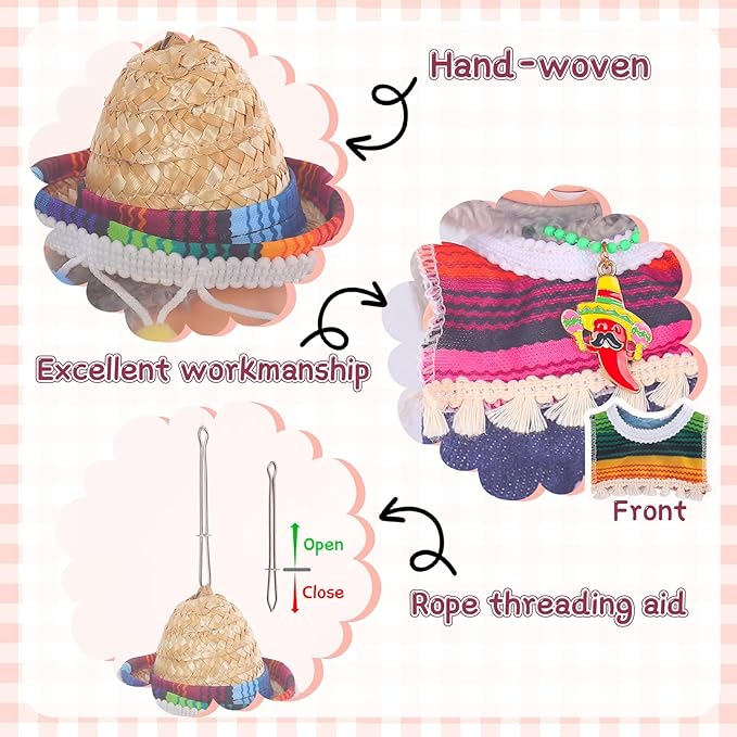 Used for Labubu Doll Outfit Clothes Designer Set,Compatible with Labubu Clothe Accessories for Doll (Mexican Clothing Set)
