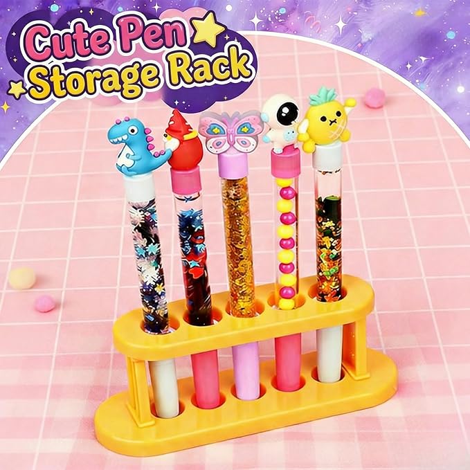Alritz DIY Pen Making Kit for Kids, Floating Glitter & Pipe Cleaner Craft Kit, Educational Art Toy, Safe All-in-One Supplies, Easter Birthday Party Back to School Gift for Girls and Boys Ages 8-12