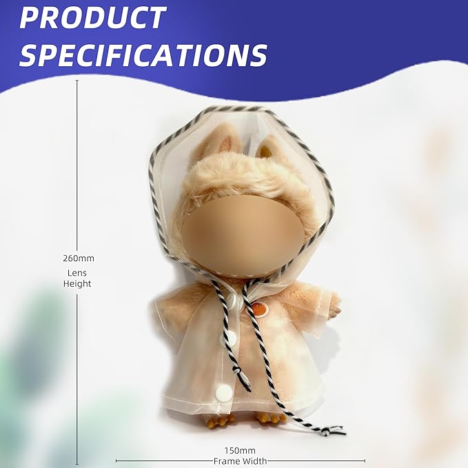 Doll Outfit 17cm (6.69in) or 15cm (5.91in) Dolls(NO Doll) for Labubu Clothes Outfit with Accessories Suit White Rain Man Stylish Dress Up Set for Labubu