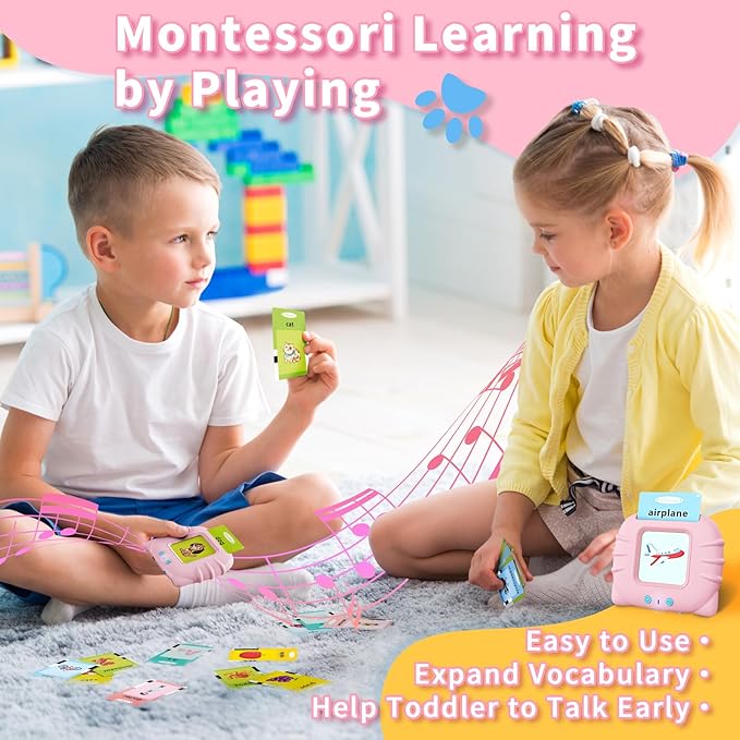 Aullsaty Toddler Toys Talking Flash Cards for 1 2 3 4 5 6 Year Old Boys and Girls, Autism Sensory Toys for Autistic Children, Learning Educational Montessori Speech Therapy 248 Sight Words Kids Gifts