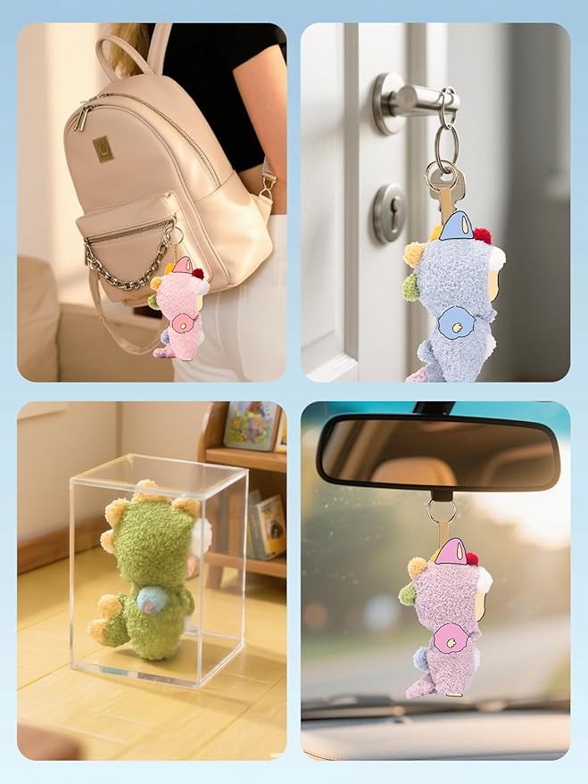 Clothes for LABUBU 17cm Doll (NO Dolls), Dinosaur Outfit for LABUBU, Dino Dolls Keychain Accessories, Faking Animal Style Outfit Jumpsuit Dinosaur Costume for LABUBU (Light Blue)