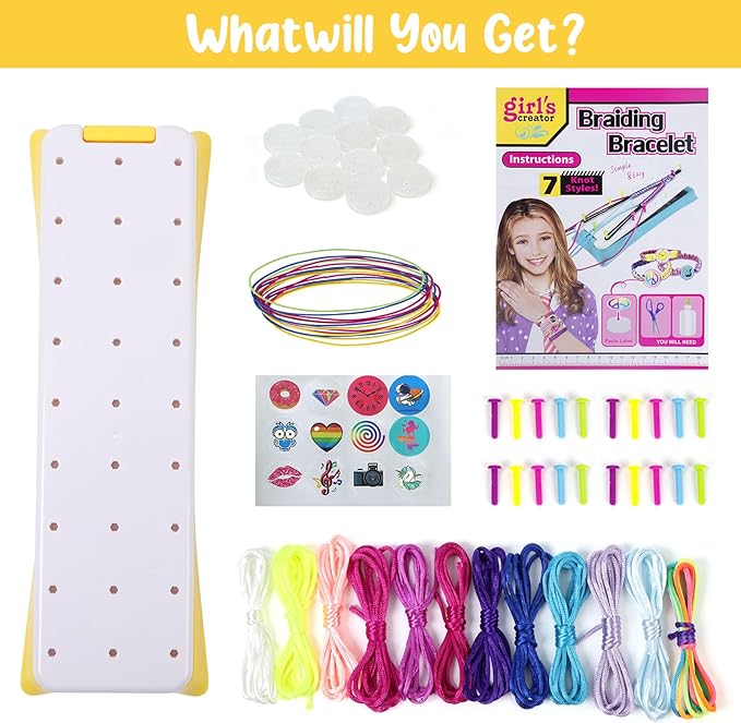 GILI Bracelet Making Kit - Arts and Crafts for Girls Age 8-12 - Friendship Bracelet Maker Toys - Best Christmas Birthday Gifts Ideas for Girls 7 8 9 10 11 Years Old
