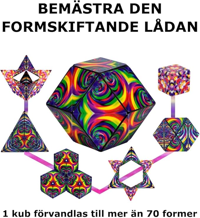 Shashibo Shape Shifting Box - STEM Fidget Toy with Ultra Strong Magnets - Sensory Puzzle Cube Transforms Into 100+ Shapes, Easter Basket Stuffers Gift for Kids, Teens, and Adults (Confetti)