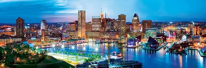 MasterPieces - 1000 Piece Jigsaw Puzzle, Baltimore Skyline Panoramic, Fun for Adults, Family, Kids 13"x39