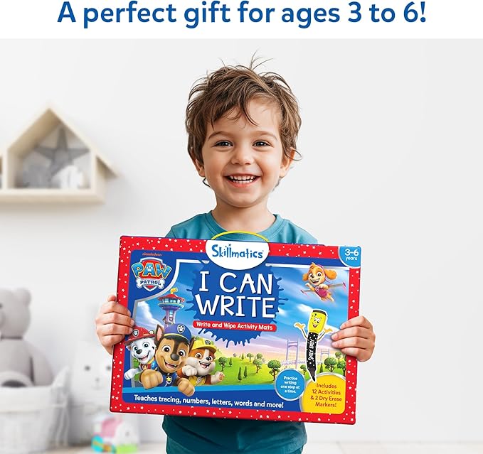 Skillmatics I Can Write PAW Patrol - Reusable Preschool Learning Activities, Educational Toy and Game, Back to School Supplies, Gifts for Students, Kids, Toddlers Ages 3, 4, 5, 6