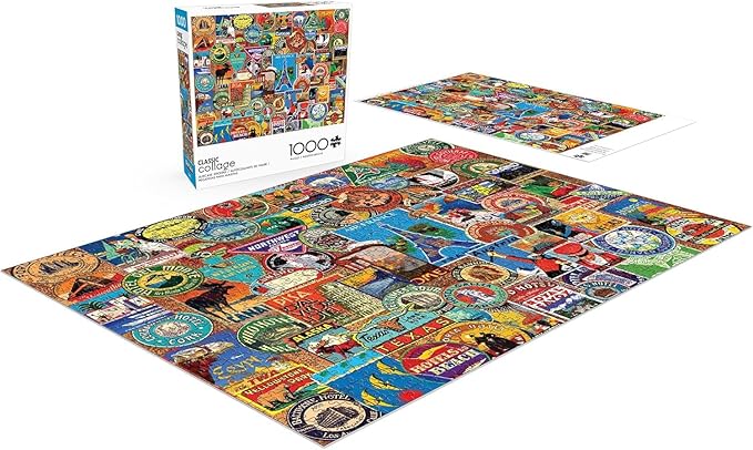 Buffalo Games - Lewis T Johnson - Suitcase Stickers - 1000 Piece Jigsaw Puzzle for Adults -Challenging Puzzle Perfect for Game Nights - Finished Size is 26.75 x 19.75