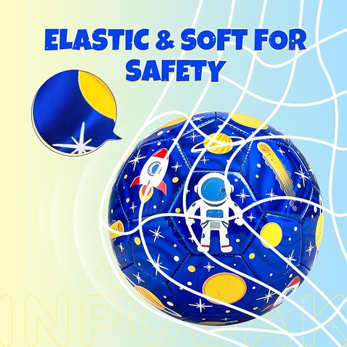 INPODAK Soccer Ball for Toddler Kids 1-3 2-8, Size 2 Size 3 Soccer Ball, Cartoon Dinosaur Unicorn Balls with Pump, Mesh Bag and Gift Box Great Gift for Birthdays