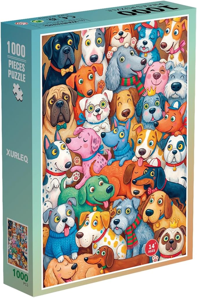 1000 piece Puzzle for Adults, Challenging Funny Doggy Delight Jigsaw Puzzles, Premium Matte Finish, 27.56 x 19.68 Inches, Perfect for Game Nights