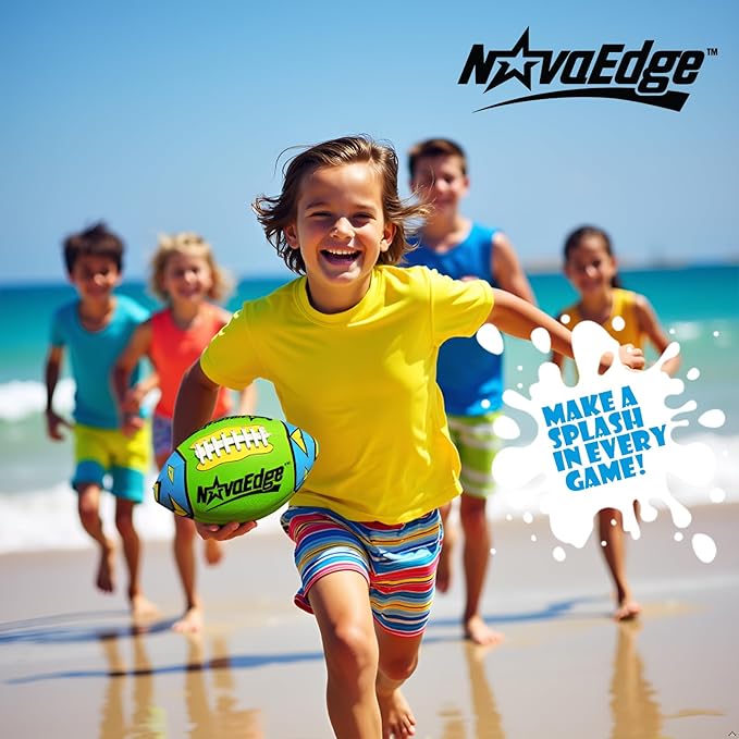 8.5-Inch All-Weather Football for Kids | Land & Water Play on Lawn, Playground, Pool, Beach | Waterproof with Grips & Laces | Includes Pump | Choose 1 or 2 Ball Pack