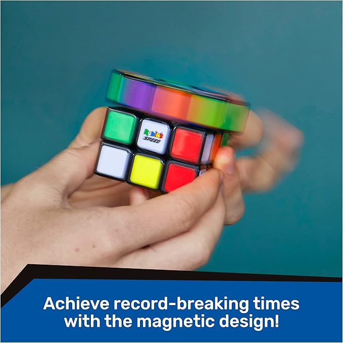 Rubik’s Cube, 3x3 Magnetic Speed Cube, Problem-Solving Brain Teaser, Classic Color-Matching Puzzle, Fidget Toy, Sensory Puzzle for Adults, Teens, Kids, for Ages 8 & Up