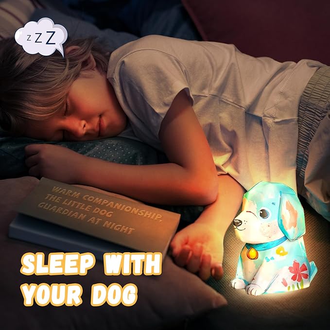 Paint Your Own Dog Lamp Kit, DIY 3D Dog Night Light, Art Supplies Arts and Crafts for Kids Ages 8-12, Creativity Painting Kit Toy for Girl Boy Teen, Kids Birthday Gift Ages 3 4 5 6 7 8 9 10 11 12+