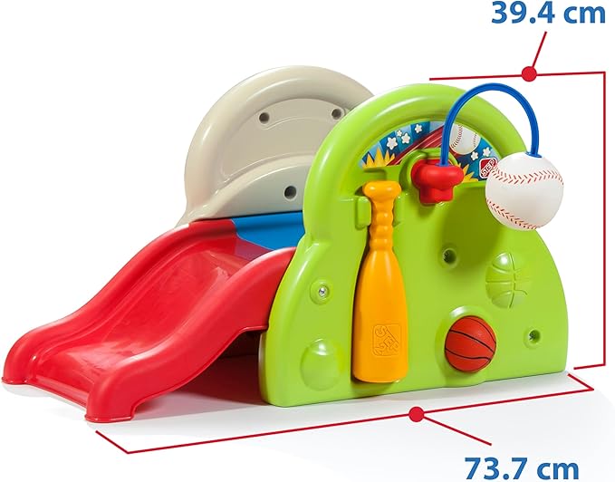 Step2 Sports-Tastic Activity Center, Toddler Sports Playset, Indoor/Outdoor Slide, Play Gym Includes Bat & Balls, Made of Durable Plastic, For Toddlers 1+ Years Old