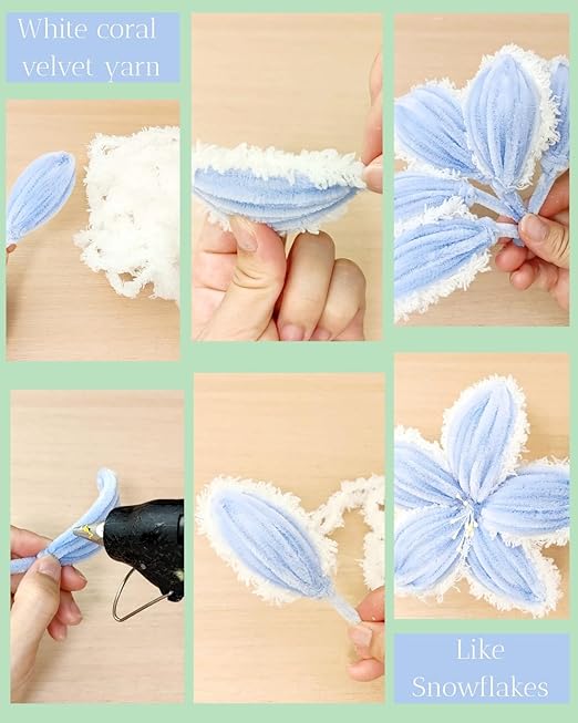 YYUENGTAK 350 Pcs Pipe Cleaners Flower kit（Macarons） with tutoria,Fluffy Yarn,Green Floral Wires,Gardening Tape,100 Stamens，Pipe Cleaners Craft,Chenille Stems for DIY Art Projects Creative Gift Decor